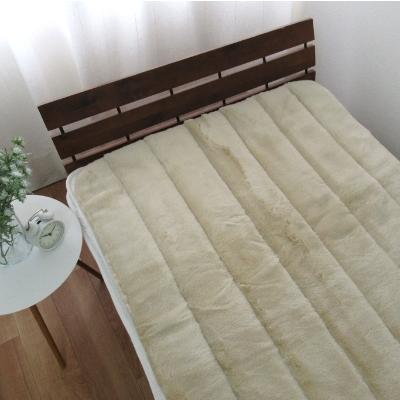 ふるさと納税 泉大津市 日本製　ミンクファー調　敷きパッド　シングル　100×205cm　ベージュ　MK-2BE