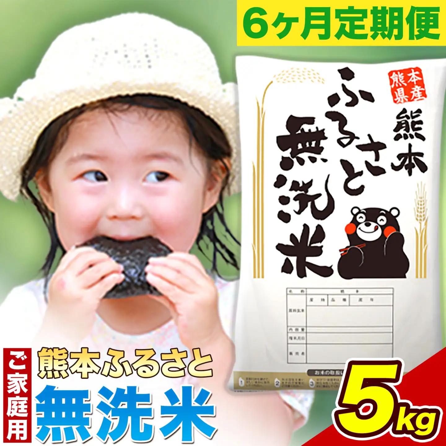 【6ヶ月定期便】熊本ふるさと無洗米 5kg 《お申し込みの翌月から出荷》
