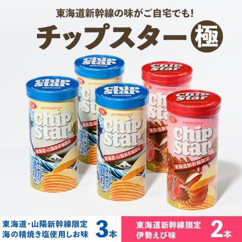 チップスター極 東海道・山陽新幹線限定 海の精焼き塩使用しお味＆東海道新幹線限定 伊勢えび味　5本セット（しお味3本・伊勢えび味2本） | 菓子 お菓子 大容量 ポテトチップス おかし おやつ おつまみ つまみ スナック スナック菓子 ポテチ チップス チップスター YBC スイーツ セット 食べくらべ 食べ比べ 詰合せ 詰め合わせ バラエティ アソート  ご家庭用 手土産 ギフト 贈答 贈り物 プレゼント お中元 お歳暮 夏休み 冬休み 茨城県 古河市 地域限定 新幹線限定 送料無料  _FA11