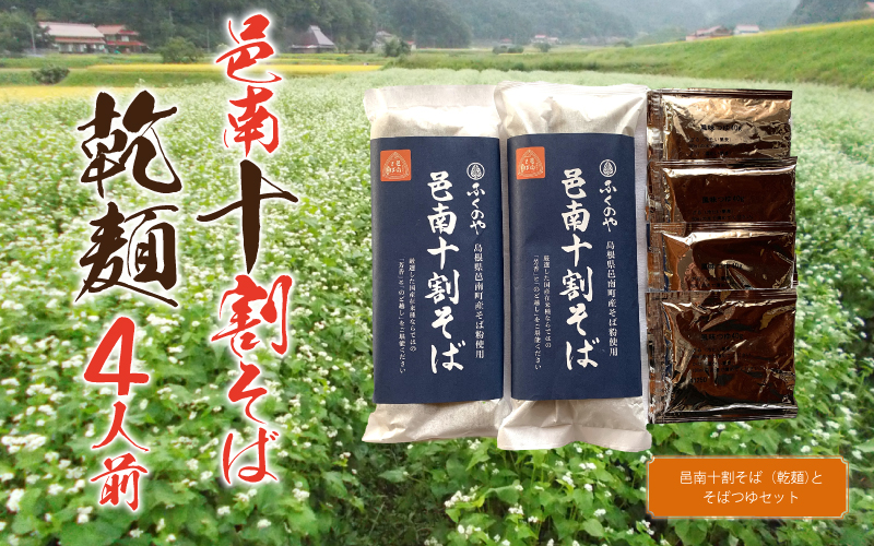 邑南十割そば 乾? ４人前 つゆ付き
