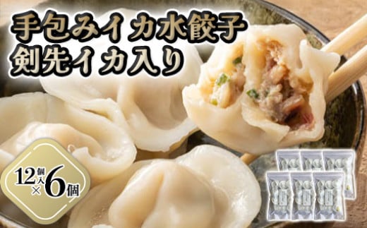 「人気・手包みイカ水餃子」【12個入】×６パック 剣先イカ専門店オリジナル　｜HG000593