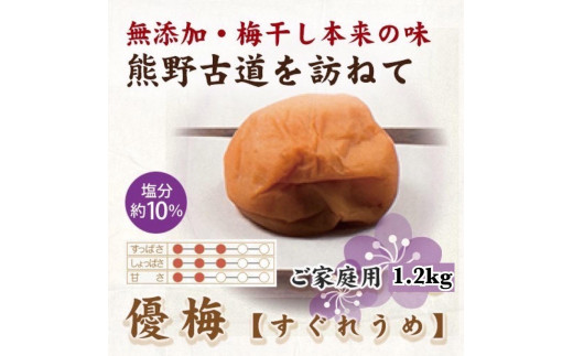
            紀州南高梅 優梅 1.2kg ご家庭用 【US16】紀州南高梅 梅干 うめぼし 優梅  
          
