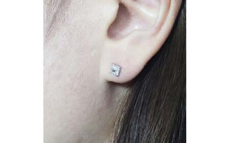 プラチナ スクエアダイヤモンドピアス（四角） ピアス PT900 プラチナ ダイヤモンド ダイヤ0.15ct×2 カラット 天然ダイヤモンド プラチナ900 ジュエリー アクセサリー 山梨県 甲斐市 