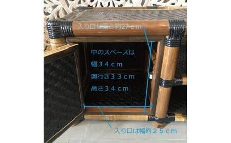 【受注生産】バンブー テレビボード Ｍサイズ 60cm（前扉なし）(KDF-23)