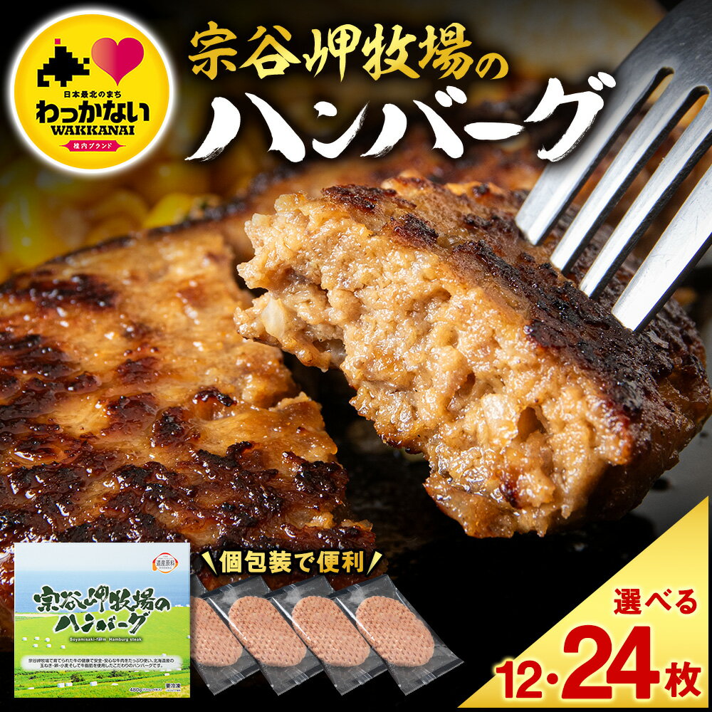 宗谷岬牧場のハンバーグ 稚内ブランド認定品 120g4枚入×3箱(合計12枚)