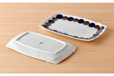 【波佐見焼】SABIドット Blue 角鉢・長 角皿セット ボウル プレート 食器 【トーエー】 [QC52] 波佐見焼
