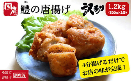 訳あり 鱧 ハモ 唐揚げ 600g × 2袋 1.2kg 冷凍 【大人気唐揚げ 人気唐揚げ  人気唐揚げ 大人気鱧 大人気ハモ 唐揚げ鱧 唐揚げハモ おかず鱧 おかずハモ 冷凍鱧 冷凍ハモ】【※北海道・沖縄・離島への配送不可】