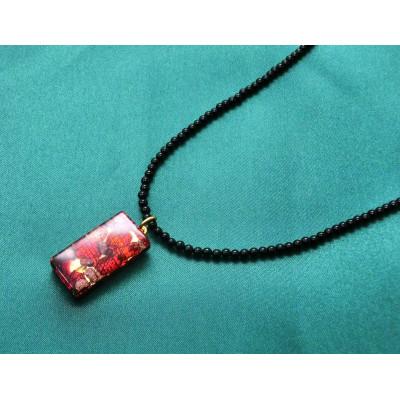 ふるさと納税 和泉市 ベネチアンガラス使いのブラックオニキスネックレス〈情熱〉 |  | 01