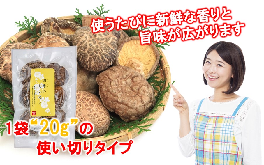 小分けで便利！ 国東のしいたけ 使い切りサイズ 20g×10P 大分 椎茸 乾燥しいたけ 小袋 個包装_2683R