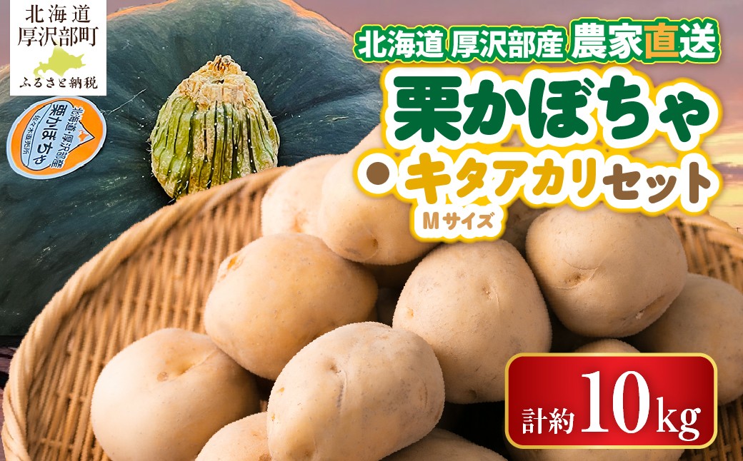 
                  【2026年9月下旬より発送】栗かぼちゃ1個・キタアカリのセット 約10kg【Ｍサイズ】 【 ふるさと納税 人気 おすすめ ランキング 野菜 セット かぼちゃ カボチャ 南瓜 栗かぼちゃ じゃがいも ジャガイモ メークイン カレー コロッケ 煮物 肉じゃが ポテトチップス フライドポテト ポテトサラダ じゃがバター シチュー 北海道 厚沢部 送料無料 】 ASO043
                