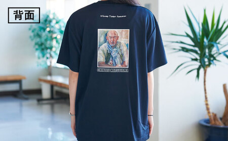 松山千春Tシャツ 紺【足寄町道の駅オリジナル】《足寄町》【NPO法人あしょろ観光協会】 [BEAE002]