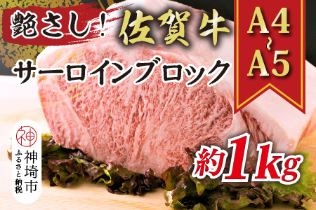【A4～A5】佐賀牛サーロインブロック 約1kg(H112117)