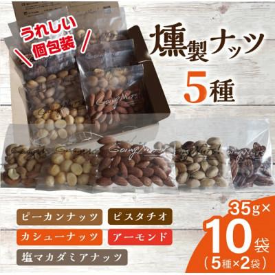 ふるさと納税 近江八幡市 近江八幡燻製工房シリーズ【燻製ナッツ5種】35g×各2袋