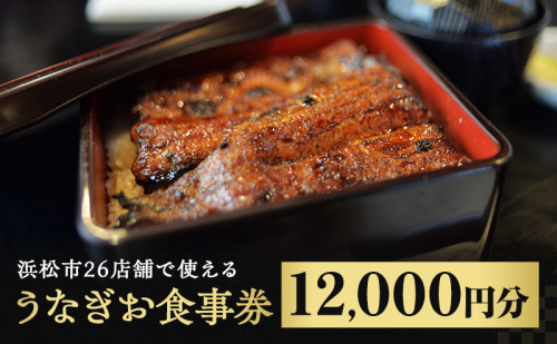 お食事券 うなぎ 浜松市26店舗で使える 12000円 食事券 補助券 チケット レストラン 料理屋 鰻 ウナギ 丑の日 静岡 静岡県 浜松市