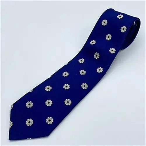 【訳あり・数量限定】京丹後シルクネクタイ(ネイビー・花柄)_装飾品・工芸品 ネクタイ・ベルト 服飾小物 _【1073259】