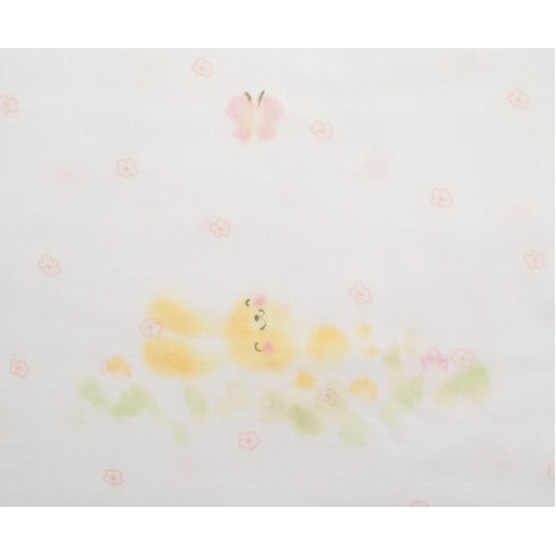 PGガーゼ　ブランケット 手描うさぎ親子 ベビー 赤ちゃん 用品 グッズ アイテム お出かけ 敷く 掛ける くるむ ガーゼケット コンパクト 外出 ベビーカー 上掛け 白 動物 _イメージ4