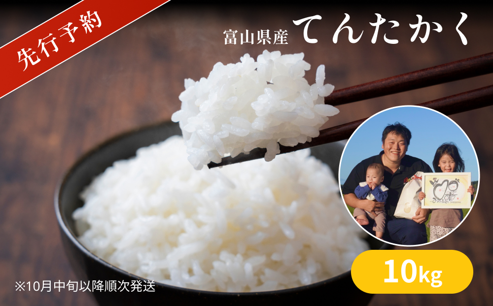 【先行予約】令和6年産 富山県産 てんたかく 10kg 吉笑米 10月中旬以降順次発送 富山県 氷見市 天高く 米 R６ 白米