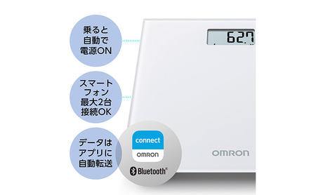 体重計 オムロン スマホ連携 ホワイト 体重計