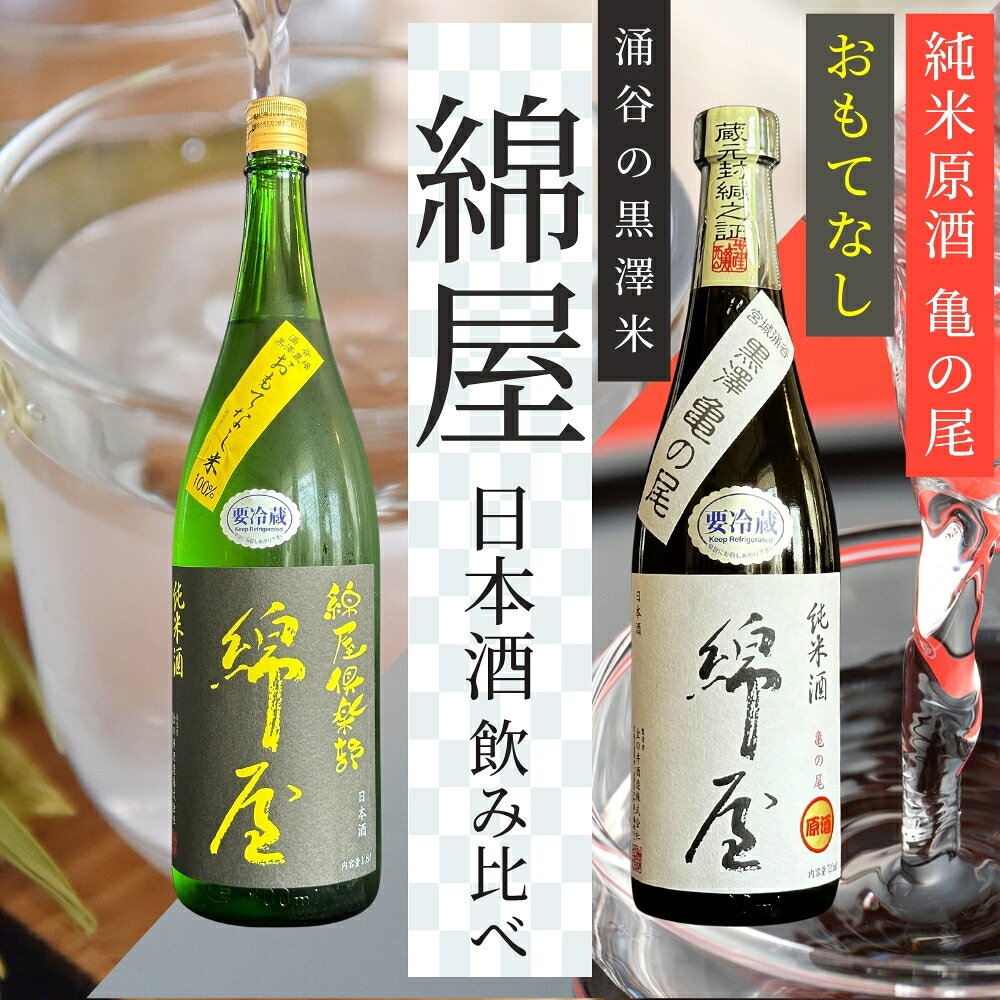 【ふるさと納税】錦屋倶楽部 純米酒 おもてなし 720ml 純米原酒 亀の尾 720ml 2本セット｜※離島への配送不可 宮城 食前酒 吟醸 純米酒 自然農法 黒澤 贈り物 酒 ギフト 黒澤米 お酒 晩酌 さけ 晩酌 sake 純米 酒蔵 SAKE 酒造
