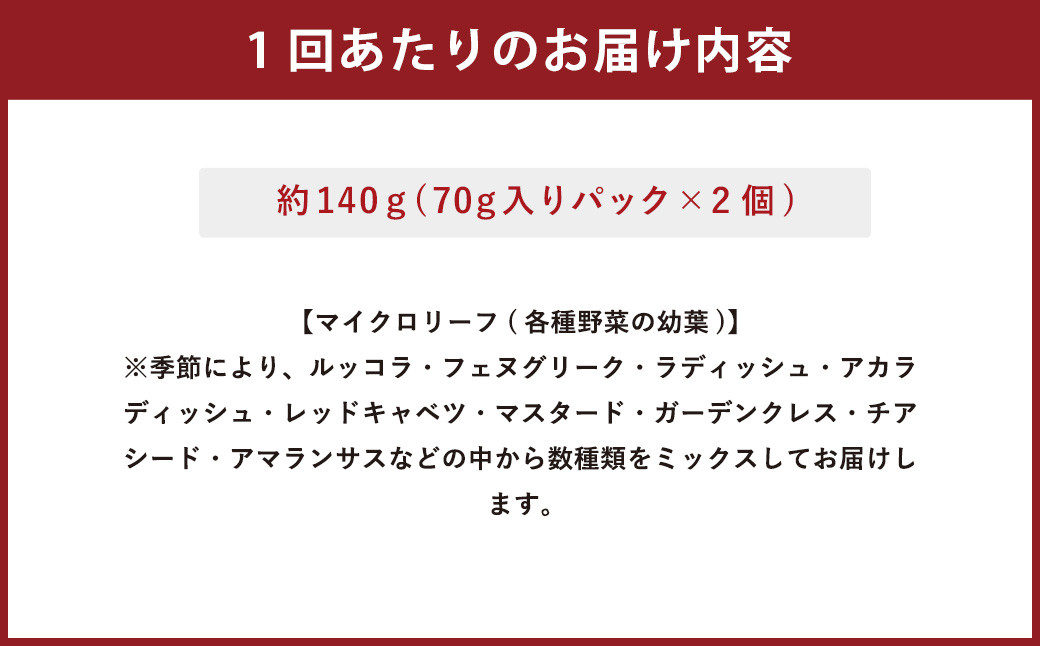 【12回定期便】 毎月届く マイクロリーフミックス 約140g 