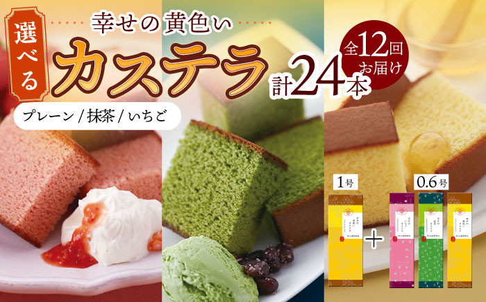 
            【毎月（全12回）お届け】 幸せの 黄色い カステラ 食べ比べ 選べる 2本 詰合せ / かすてら 卵 人気 長崎 おやつ / 大村市 / 心泉堂[ACYU018]
          
