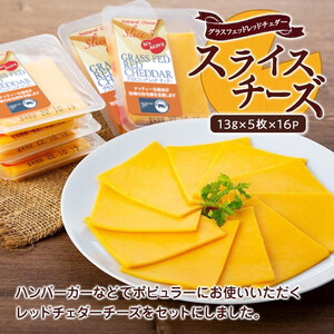 スライスチーズ　レッドチェダー　16パック×5枚（計80枚） 【チーズ 乳製品 加工食品 おつまみ セット 愛知県 長久手市】