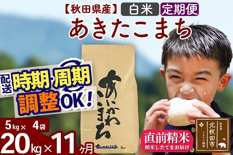
                  ※令和7年産※《定期便11ヶ月》秋田県産 あきたこまち 20kg【白米】(5kg小分け袋) 2025年産 お届け時期選べる お届け周期調整可能 隔月に調整OK お米 藤岡農産 [藤岡農産 秋田 お米 あきたこまち 米どころ 東北 北秋田市 定期便 毎月お届け]
                