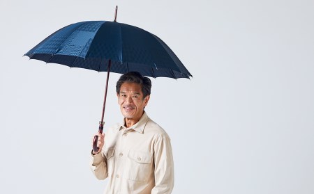 【前原光榮商店】紳士用雨傘 ユージェイ-カーボン〈手元：牛本革〉お名入れ可(カラー：ブラック）