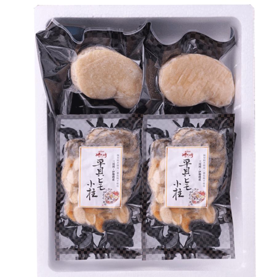 ＜岬水産＞「平貝」むき身（２個）＆ヒモ小柱200gx2袋