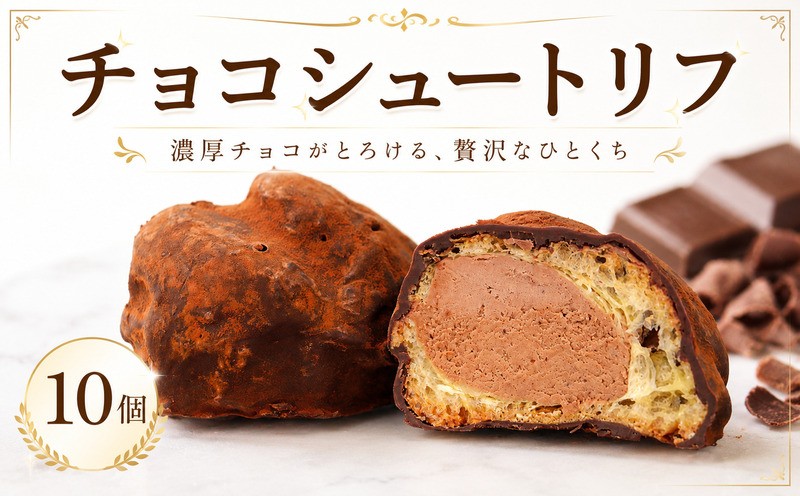 
                  菓子職人が作った チョコシュートリフ 10個 クリーム チョコレート シュークリーム トリュフ チョコ 贈答 誕生日 記念日 ギフト バレンタイン ホワイトデー アイシング お菓子 スイーツ デザート 洋菓子 牛乳 バター ココア 塩 卵 ギフト プレゼント 冷凍 国産 寿提夢 愛南町 愛媛県
                