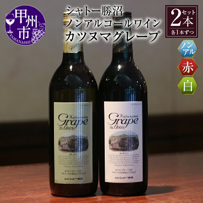 【ふるさと納税】 ワイン ノンアルコール シャトー勝沼 カツヌマ グレープ 白 赤 白ワイン 赤ワイン 2本セット 720ml×2 アルコール0.00% 日本ワイン 勝沼ぶどうの丘 母の日 父の日 記念日 ギフト 山梨県 甲州市 【B-715】