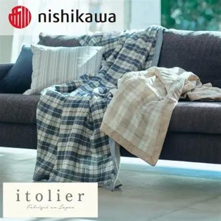 【nishikawa/西川】ガーゼケット(麻混)シングルサイズ　ブルー【1639796】