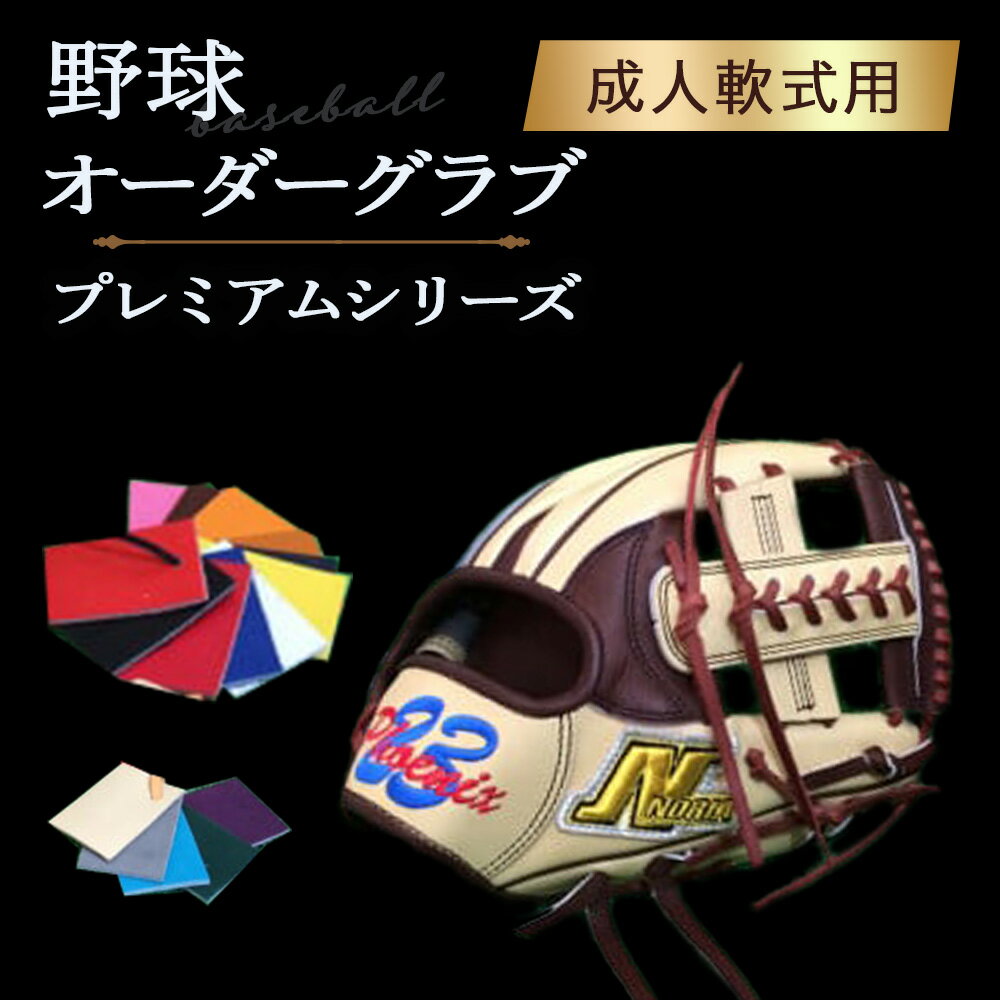 【ふるさと納税】野球 オーダー グラブ（プレミアムシリーズ） 野球 グラブ 成人 軟式 用 NORIA ノリア グローブ オリジナル 成年用 右投げ 左投げ 刺繍