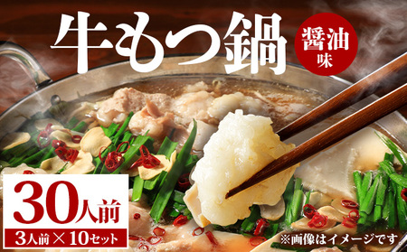 牛もつ鍋 醤油味 30人前（3人前×10セット）