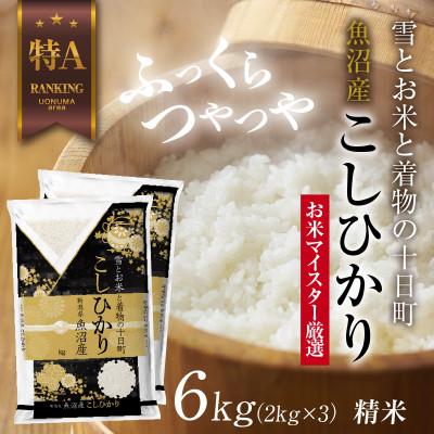 ふるさと納税 十日町市 魚沼産 コシヒカリ 2kg×3袋 計6kg(お米の美味しい炊き方ガイド付き)