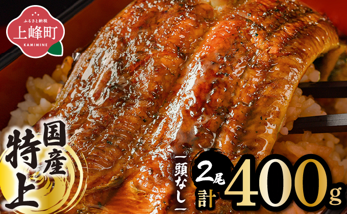 国産うなぎ蒲焼200g×2尾（無頭）【B-1217-PE】