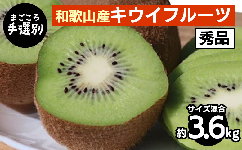 
            【まごころ手選別】和歌山産　キウイフルーツ　約3.6kg(サイズ混合)　秀品 ※2026年1月下旬～3月中旬頃に順次発送予定
          