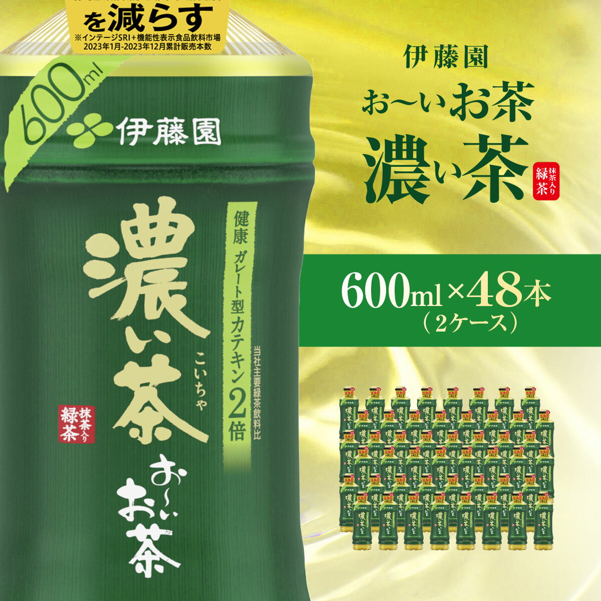 【ふるさと納税】伊藤園 おーいお茶 濃い茶600ml 48本(2ケース) 【 ふるさと納税 人気 おすすめ ランキング お～いお茶 お茶 茶 おちゃ 緑茶 ペットボトル飲料 ケース 箱買い 備蓄 防災 まとめ買い 千葉県 香取市 送料無料 】KTRAS007