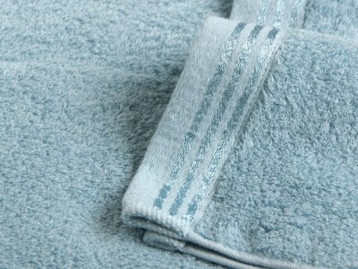 【シルキーイエロー＆シルキーブルー】トリプルボーダーシャワー タオル 2枚 ＆ ハンド タオル 2枚セット SP-50 大正紡績糸使用 今治タオル ブランド 認定品_11162-7