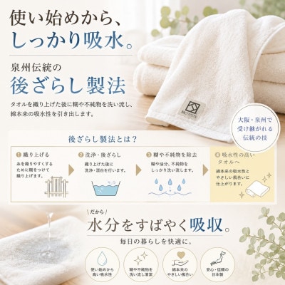 【泉州こだわりタオル認定】ファラオフェイスタオル 2枚セット ギザコットン使用 高級ホテル採用【1752599】