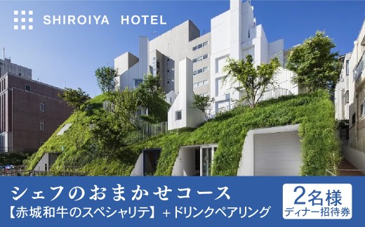 白井屋 the RESTAURANT 2名様 ディナー招待券 シェフのおまかせコース【赤城和牛のスペシャリテ】+ドリンクペアリング｜高級 美食 五感 魅了 食体験 ホテル レストラン 赤城和牛 フランス料理 オープンキッチン アート ホテル ミシュラン フロリレージュ リノベーション ホテル 前橋市 群馬県