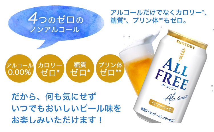 “九州熊本産”オールフリー２ケース（350ml×48本）阿蘇の天然水100％仕込 お酒 ノンアルコール 熊本県御船町《30日以内に出荷予定(土日祝除く)》_イメージ4