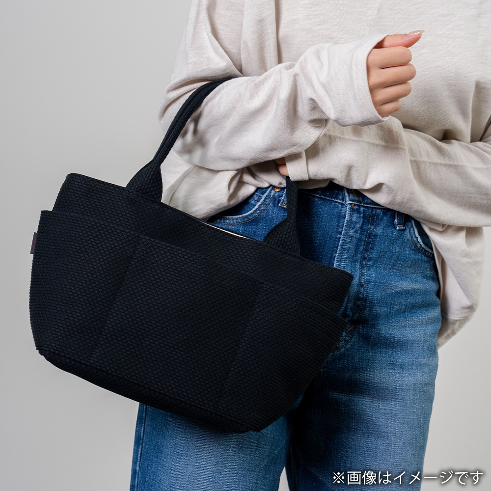 sasicco三河木綿刺し子織ポッシュトートM（黒）