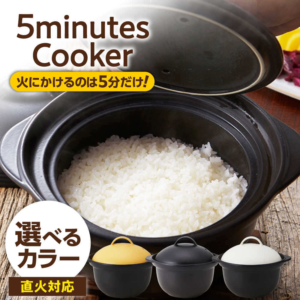 【ふるさと納税】【美濃焼】5ミニッツクッカー 炊飯土鍋 2合炊き 3色から選べる 直火【丸利玉樹利喜蔵商店】直火炊き 2合 お米 煮込み[MCC114]