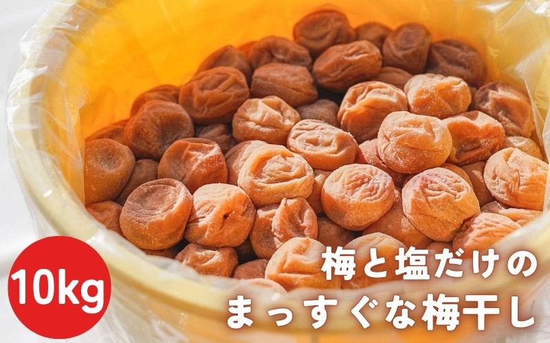 
                  梅と塩だけのまっすぐな梅干し 10kg 塩分約20％｜昔ながらの製法 自家農園 和歌山みなべ町 梅干 白干し 梅 うめ 南高梅 紀州梅干 ギフト【masugu002A】
                
