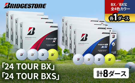 ゴルフ 24 TOUR BX ＆ 24 TOUR BXS  8ダース セット ゴルフボール ボール ブリヂストン 全4色カラー 各1