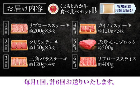 全6回定期便GI認証くまもとあか牛食べ比べB 牛肉 BHAS027 