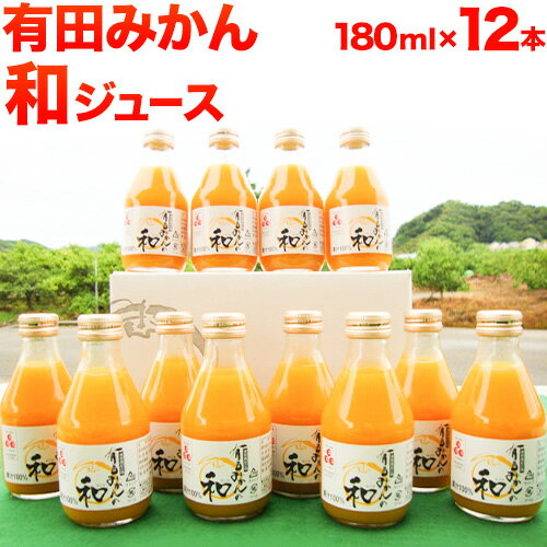 【ふるさと納税】【レビューキャンペーン】有田みかんの和 なごみ 180ml×12本入 果樹園紀の国株式会社《90日以内に出荷予定(土日祝除く)》 和歌山県 日高町 オレンジジュース みかんジュース 有田みかん100%使用 柑橘【配送不可地域あり】
