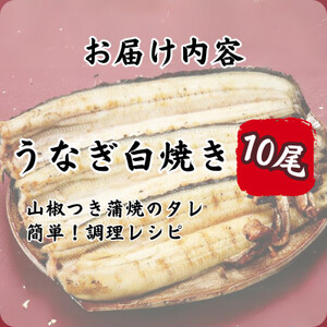 【蒲焼き用タレ付き】うなぎ白焼き140g×10尾(冷凍・真空パック)【配送不可地域：離島】【1497509】