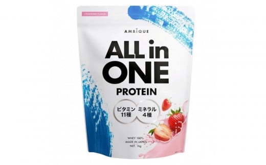 【ストロベリー風味】AMBiQUE オールインワンプロテイン（1kg×12袋）